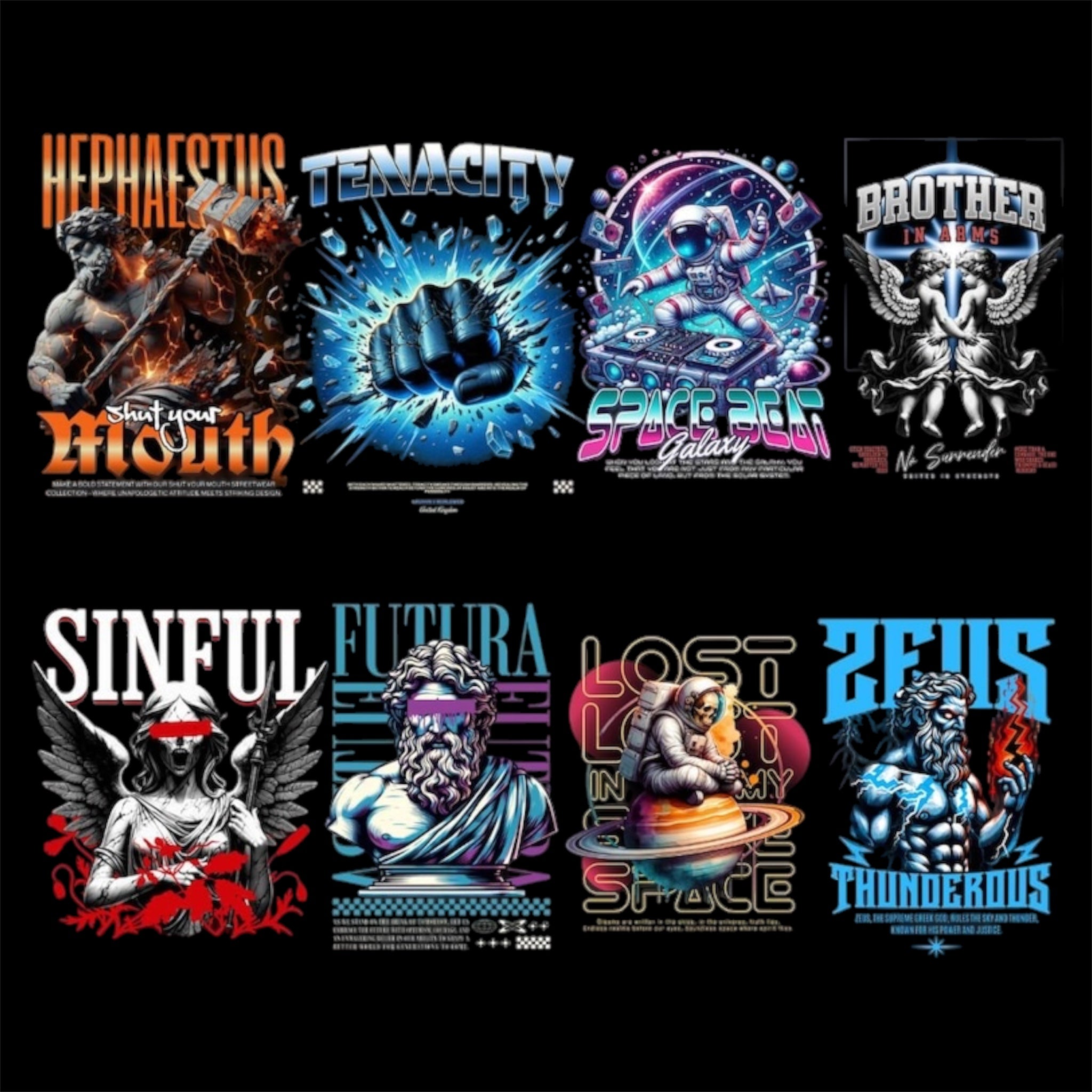 Mega Streetwear T-Shirt PNG Design Pack (2000+)