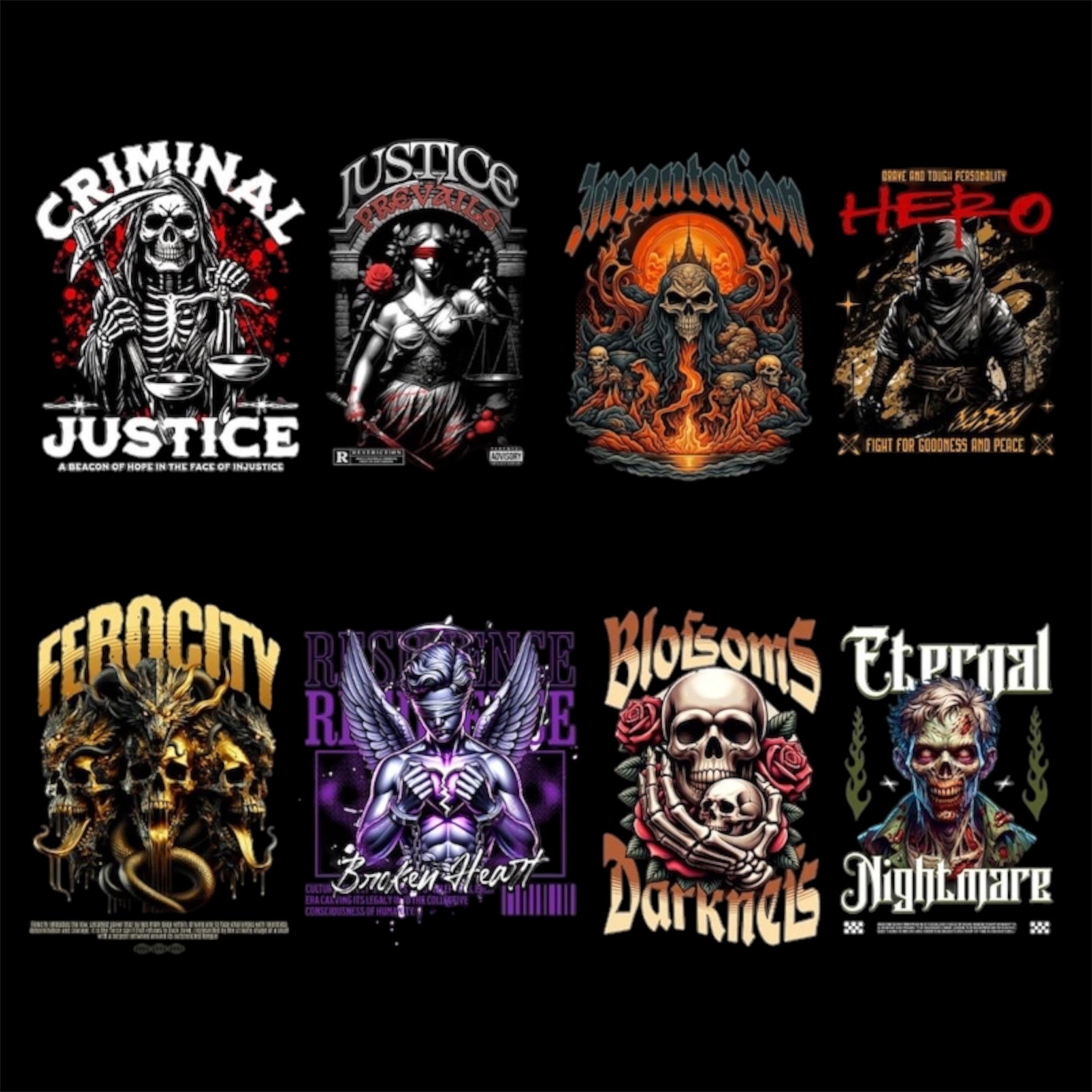 Mega Streetwear T-Shirt PNG Design Pack (2000+)