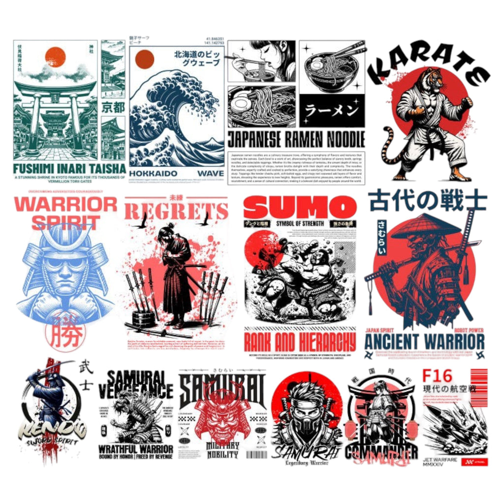 Japanese Streetwear T-Shirt PNG Design Pack (200+)