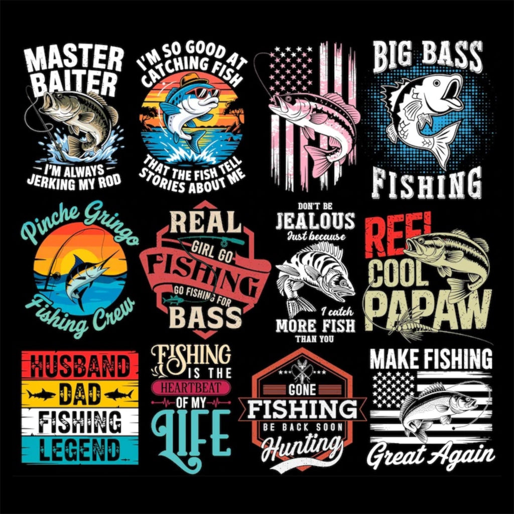Fishing Angling T-Shirt PNG Design Pack (400+)