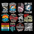 Fishing Angling T-Shirt PNG Design Pack (400+)