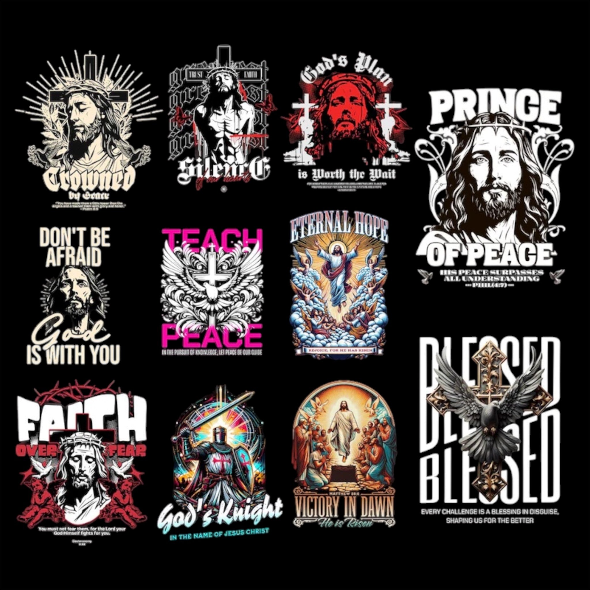 Christian Streetwear T-Shirt PNG Design Pack (450+)